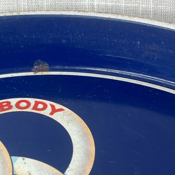 Vintage Ballantines Metal Beer Tray Navy Blue Litho Tin Advertising MCM Barware - Picture 6 of 9